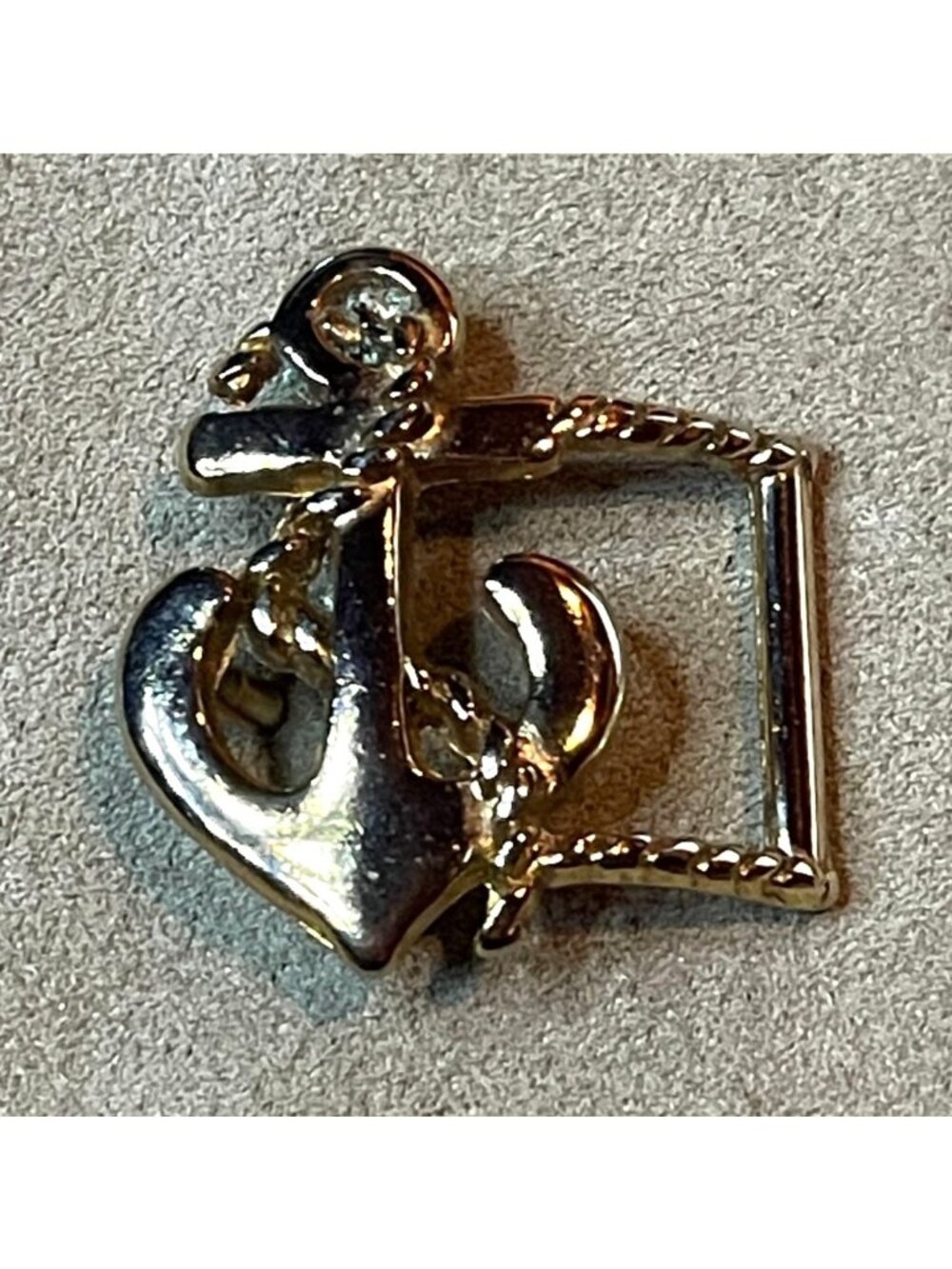 Vtg Century Canada Anchor Belt Buckle Gold Tone Nautical Rope Maritime Asymmetri
